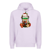 Lilac Christmas vacation trapper hat coffee cup Premium Hoodie - Jasminsmagicworld