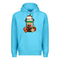 Ocean Blue Christmas vacation trapper hat coffee cup Premium Hoodie - Jasminsmagicworld