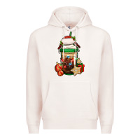 Pale Pink Christmas vacation trapper hat coffee cup Premium Hoodie - Jasminsmagicworld