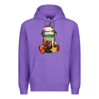 Purple Christmas vacation trapper hat coffee cup Premium Hoodie - Jasminsmagicworld