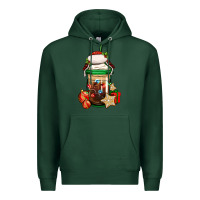 Sports Green Christmas vacation trapper hat coffee cup Premium Hoodie - Jasminsmagicworld