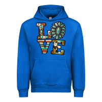 Cobalt Turquoise Love Urban Hoodie - Jasminsmagicworld