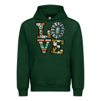 Forest Green Turquoise Love Urban Hoodie - Jasminsmagicworld