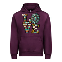 Mauve Wine Turquoise Love Urban Hoodie - Jasminsmagicworld