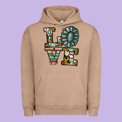 Turquoise Love Urban Hoodie Designed By Jasminsmagicworld