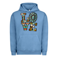 Pigment Pebble Blue Turquoise Love Urban Hoodie - Jasminsmagicworld
