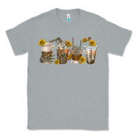 Heather Grey skeleton hands coffee cups Classic Tee - texasbilliewilder
