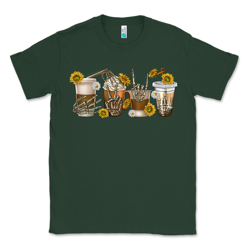 Skeleton Hands Coffee Cups Classic Tee by texasbilliewilder | Teevron