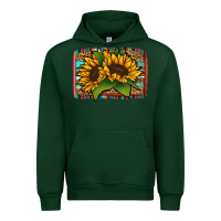 Forest Green Sunflower With Serape Background Urban Hoodie - Jasminsmagicworld