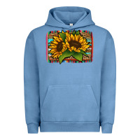 Pigment Pebble Blue Sunflower With Serape Background Urban Hoodie - Jasminsmagicworld