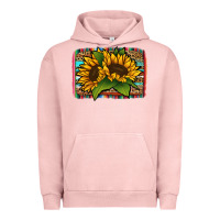Pigment Salmon Sunflower With Serape Background Urban Hoodie - Jasminsmagicworld