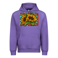 Tulip Sunflower With Serape Background Urban Hoodie - Jasminsmagicworld
