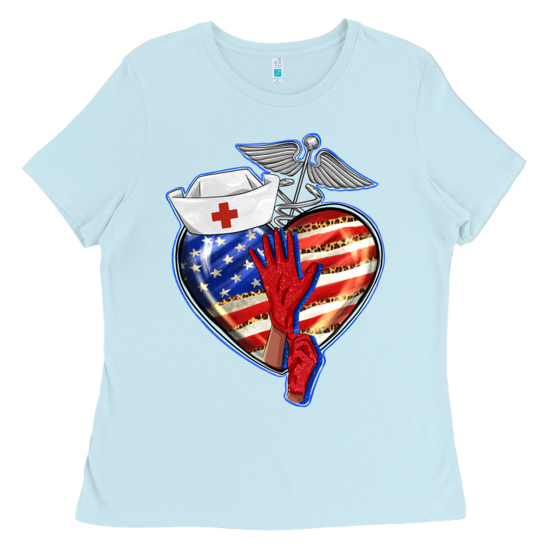 Patriotic Nurse Love Ladies Tee by BarkalooDesign | Teevron