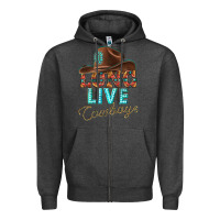 Charcoal Heather long live cowboys Zipper Hoodie - texasbilliewilder