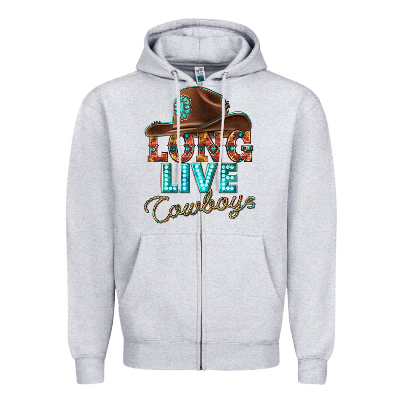 Long Live Cowboys Zipper Hoodie by texasbilliewilder | Teevron