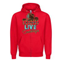 Red long live cowboys Zipper Hoodie - texasbilliewilder