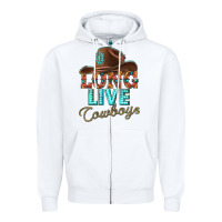 White long live cowboys Zipper Hoodie - texasbilliewilder