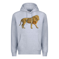 Heather Grey lion Premium Hoodie - LillyAllenDesigns
