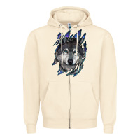 Sandshell Wolf scratch mark Zipper Hoodie - RanaPortraitStore