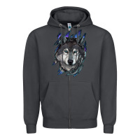 Smoke Wolf scratch mark Zipper Hoodie - RanaPortraitStore