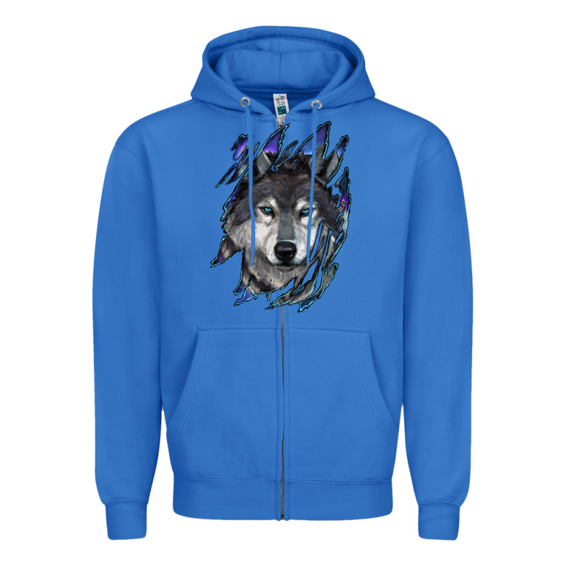 Wolf Scratch Mark Zipper Hoodie by RanaPortraitStore | Teevron