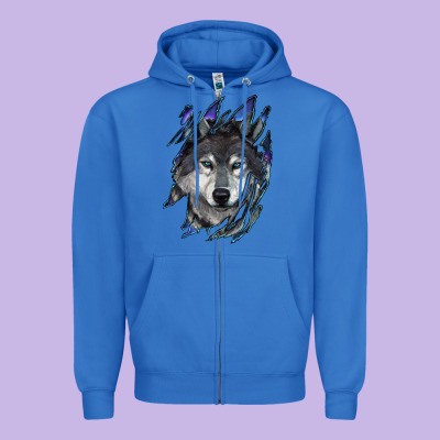Zipper Hoodie Wolf scratch mark