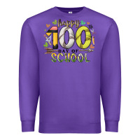 Purple happy 100 day of school Premium Sweatshirt - RacoonDesign