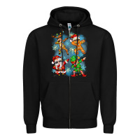 Black dabbing christmas Zipper Hoodie - Zillion Design Studio