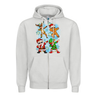 Dove Grey dabbing christmas Zipper Hoodie - Zillion Design Studio