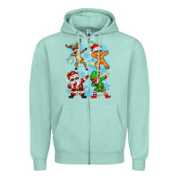 Seafoam dabbing christmas Zipper Hoodie - Zillion Design Studio