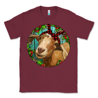 Burgundy Farm Goat Christmas Classic Tee - RanaPortraitStore