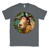 Charcoal Heather Farm Goat Christmas Classic Tee - RanaPortraitStore