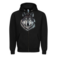 Black Wolf Zipper Hoodie - RanaPortraitStore