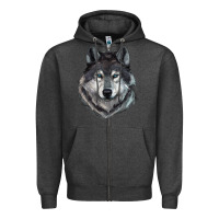 Charcoal Heather Wolf Zipper Hoodie - RanaPortraitStore