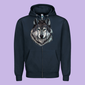 Wolf Zipper Hoodie Designed By Ranaportraitstore