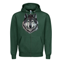 Sports Green Wolf Zipper Hoodie - RanaPortraitStore