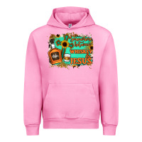 Fuchsia Pink Somewhere Between Whiskey and Jesus Urban Hoodie - Jasminsmagicworld