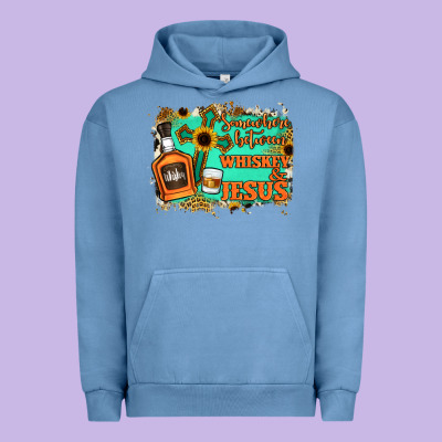Somewhere Between Whiskey And Jesus Urban Hoodie Designed By Jasminsmagicworld