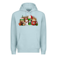 Blue Mist Christmas snow coffee cups Premium Hoodie - Jasminsmagicworld