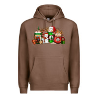 Chestnut Christmas snow coffee cups Premium Hoodie - Jasminsmagicworld