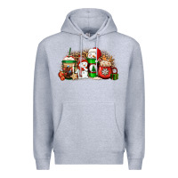Heather Grey Christmas snow coffee cups Premium Hoodie - Jasminsmagicworld