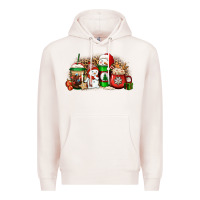 Pale Pink Christmas snow coffee cups Premium Hoodie - Jasminsmagicworld