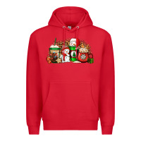 Red Christmas snow coffee cups Premium Hoodie - Jasminsmagicworld