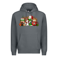 Rock Christmas snow coffee cups Premium Hoodie - Jasminsmagicworld