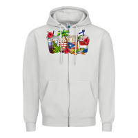 Dove Grey puerto rico coffee cups Zipper Hoodie - texasbilliewilder