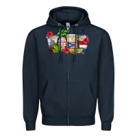 Navy puerto rico coffee cups Zipper Hoodie - texasbilliewilder