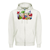 Oatmeal Heather puerto rico coffee cups Zipper Hoodie - texasbilliewilder