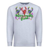 Heather Grey happy crawdy gras Premium Sweatshirt - RacoonDesign