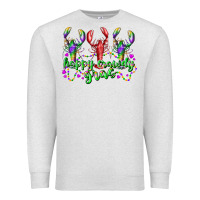 Oatmeal Heather happy crawdy gras Premium Sweatshirt - RacoonDesign