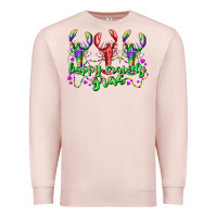 Pale Pink happy crawdy gras Premium Sweatshirt - RacoonDesign